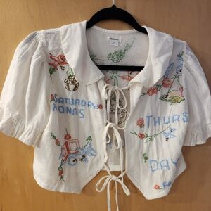 Kimchi Blue Urban Outfitters tie front crop top